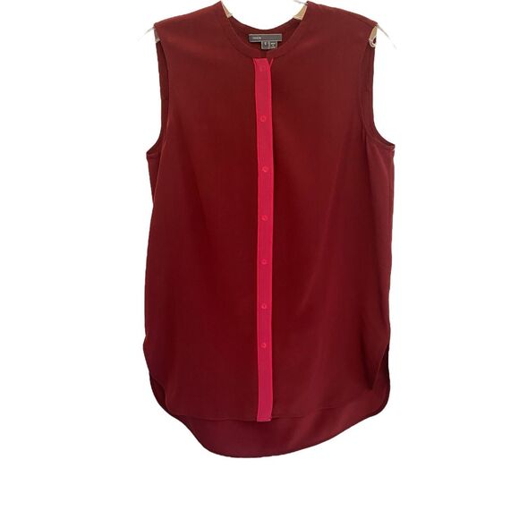 Vince Sleeveless Button Up 100% Silk Top Sz S - Picture 1 of 3